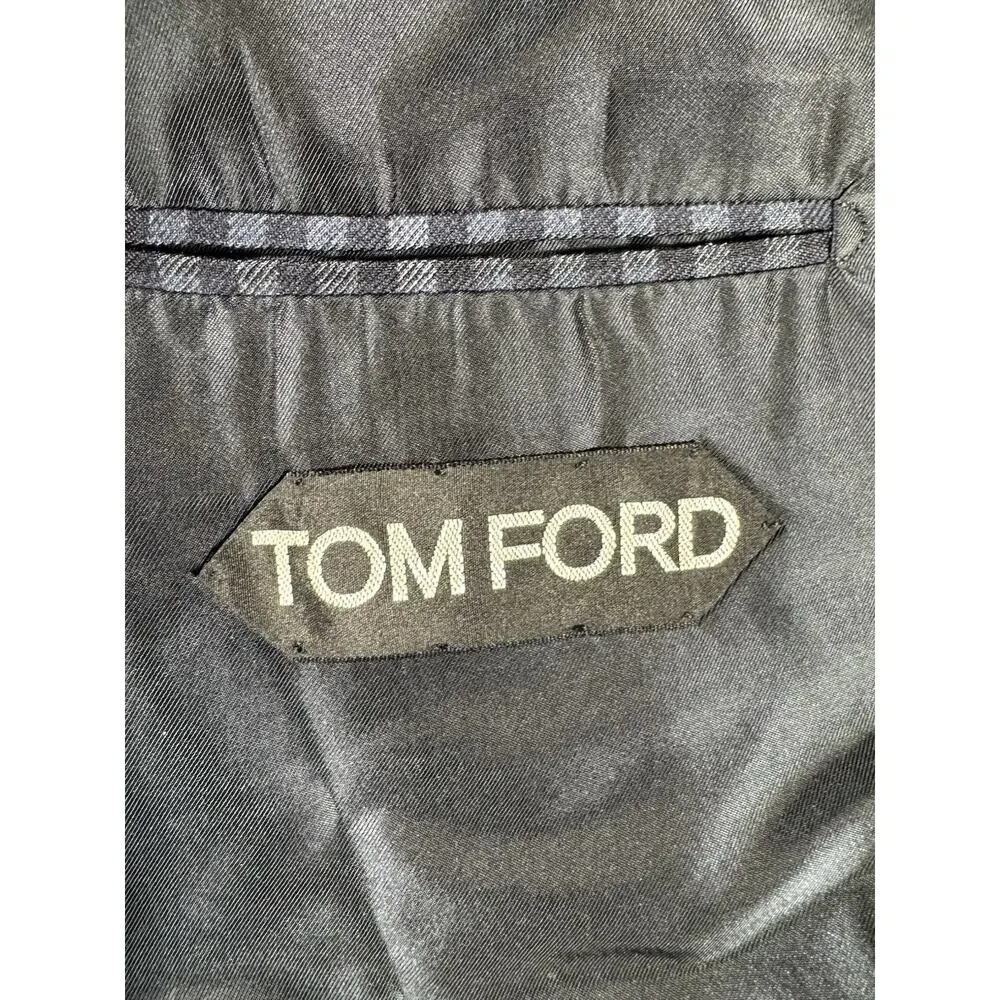 Tom Ford Blue Plaid Peak Lapel Suit Silk 48 38R US O'Connor 34x27 Trousers